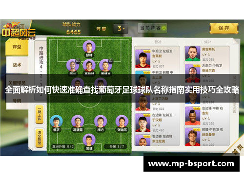 全面解析如何快速准确查找葡萄牙足球球队名称指南实用技巧全攻略